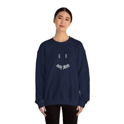 Crewneck Sweatshirt — "Go Away Please" Minimalist Graphic
