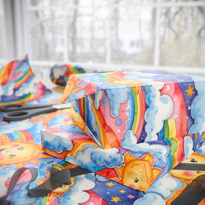Whimsical Sun & Rainbow Wrapping Paper