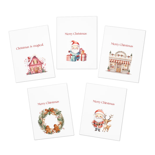 Funny Christmas Greeting Card Pack | Set of 5 Holiday Cards | Cute & Cheeky Christmas Cards