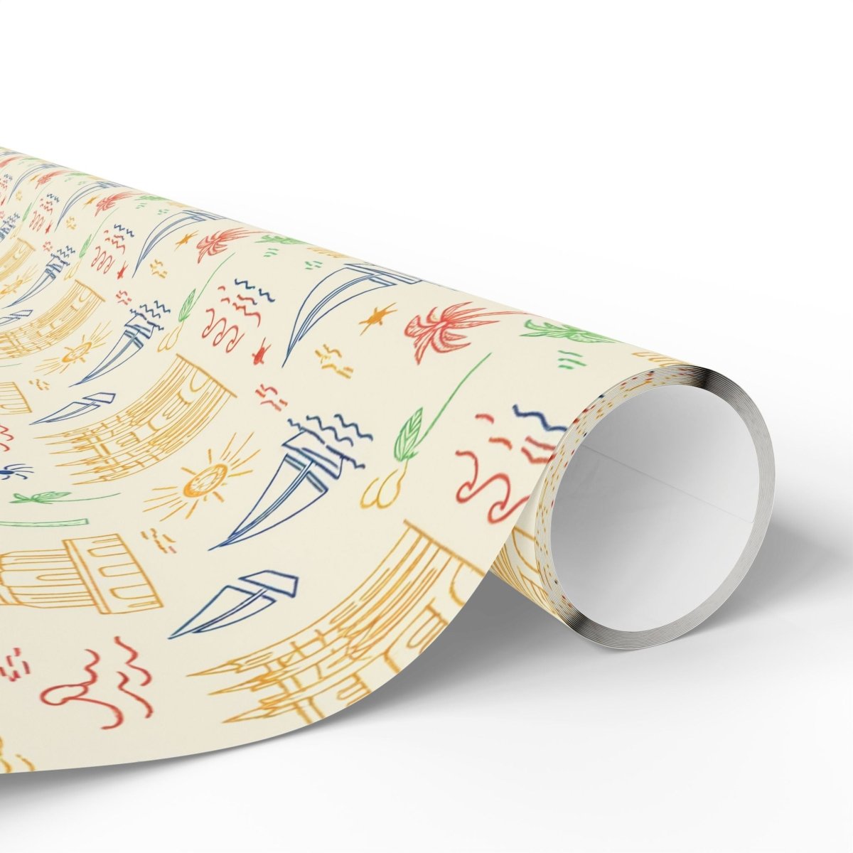 Sunwashed Shores – Mediterranean Sketch Wrapping Paper