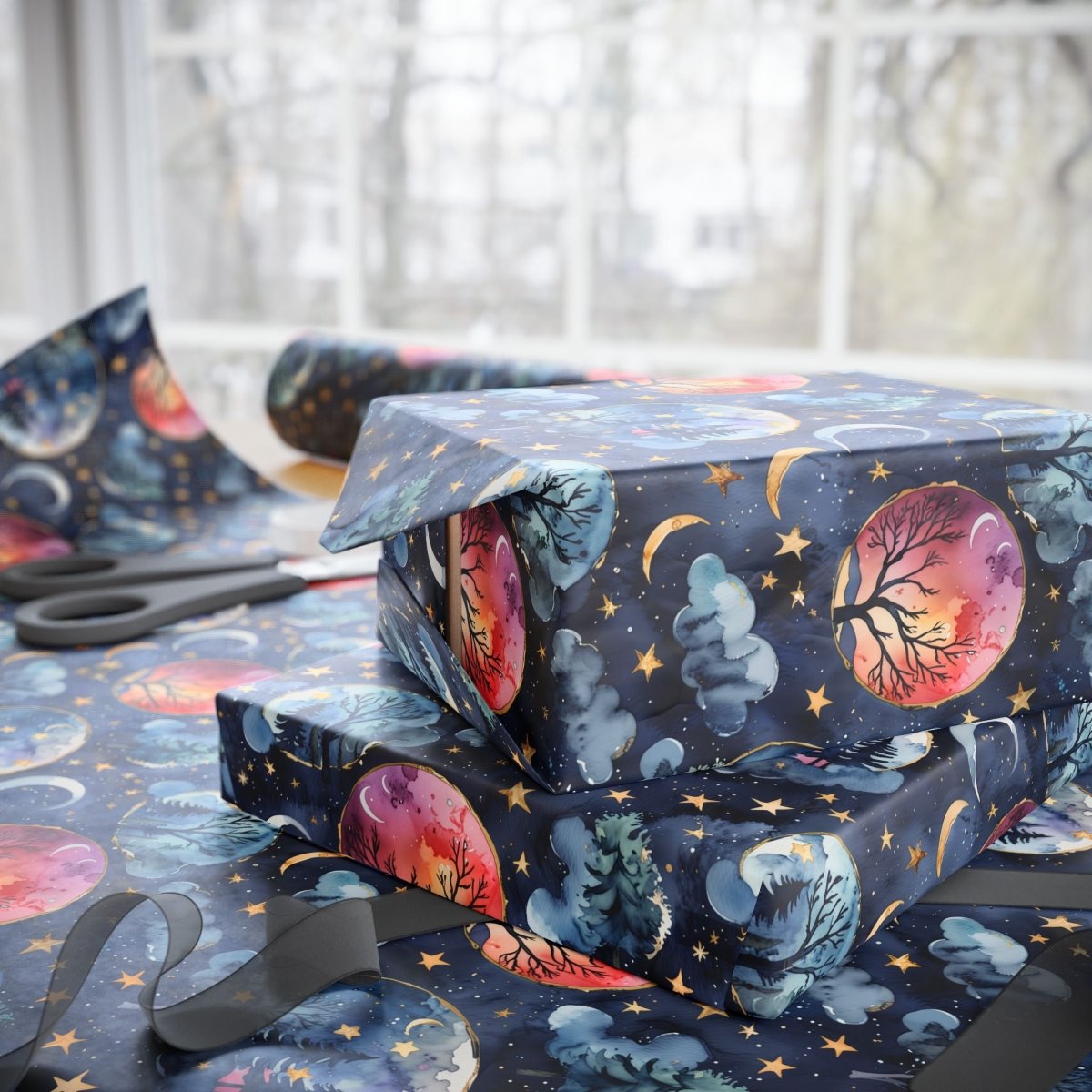 Cosmic Galaxy Wrapping Paper, Astronomical Gift Wrap, Solar System Party Decor, Space Birthday Wrap, Unique Holiday Gift Wrap