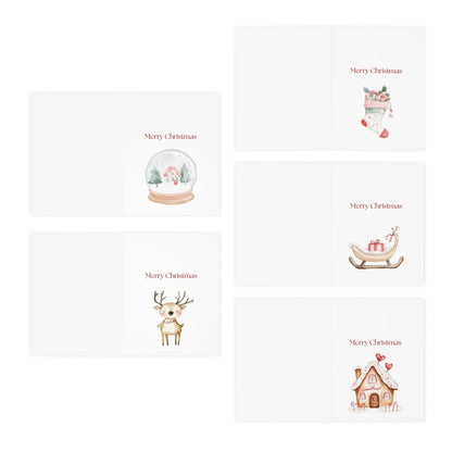 Christmas Cards 5-Pack — 'Merry Christmas' Cozy Holiday Designs