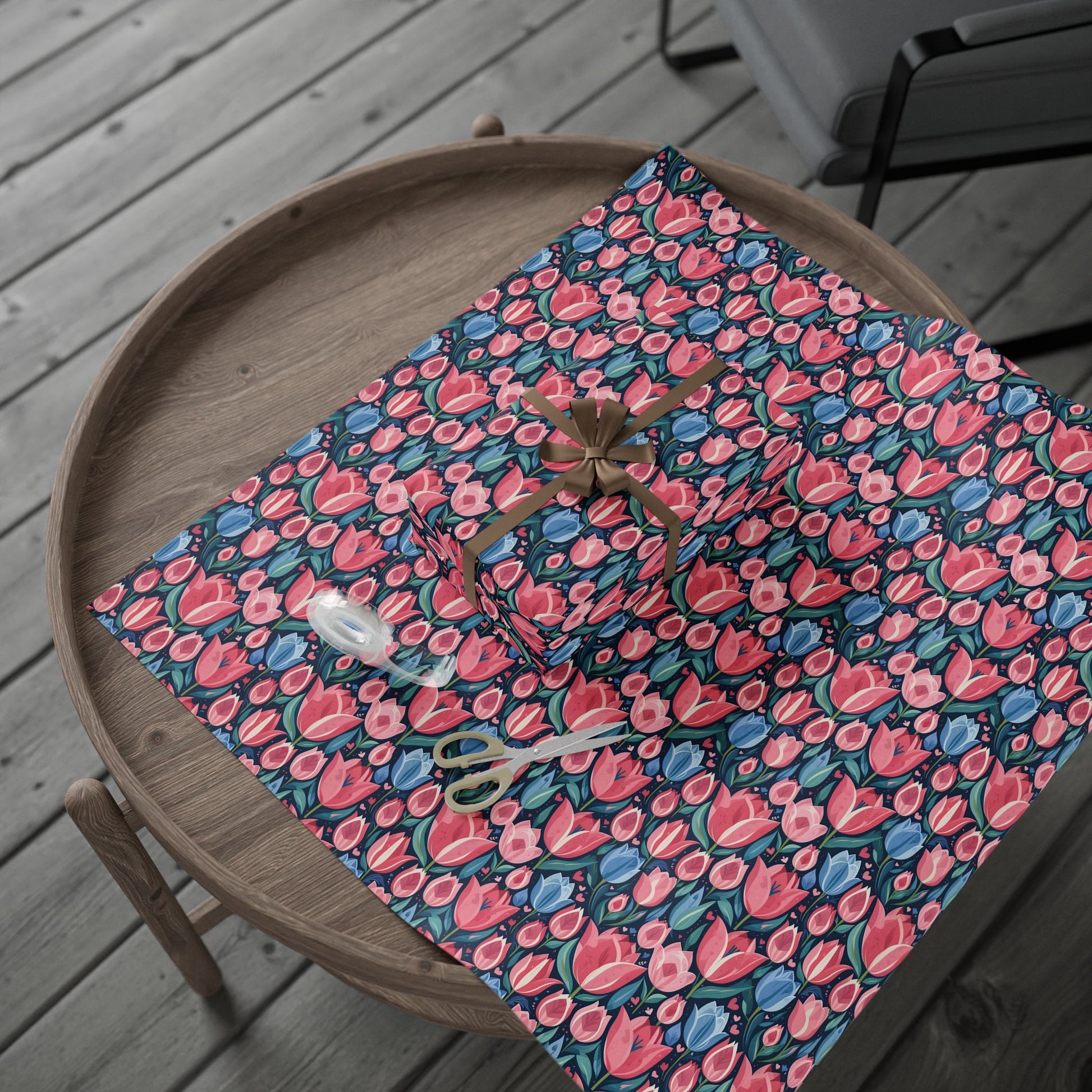 Vibrant Tulip Floral Wrapping Paper Roll