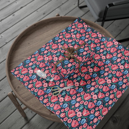 Vibrant Tulip Floral Wrapping Paper Roll