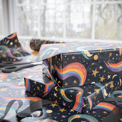 Cosmic Curves – Rainbow Galaxy Wrapping Paper