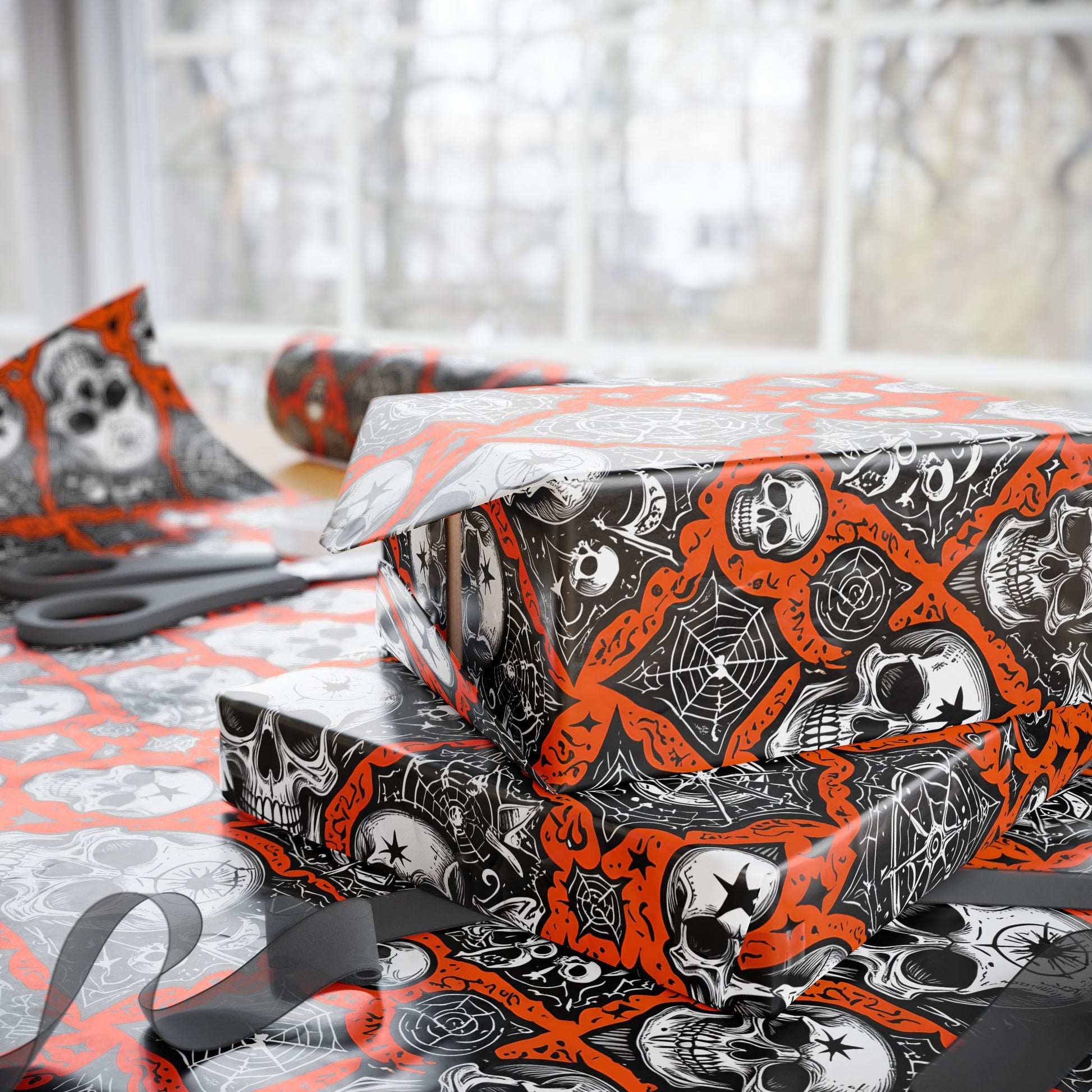 Orange Halloween Spooky Wrapping Papers
