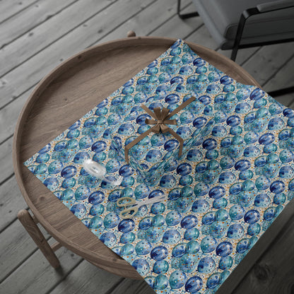 Artistic Blue Celebration Wrapping Papers