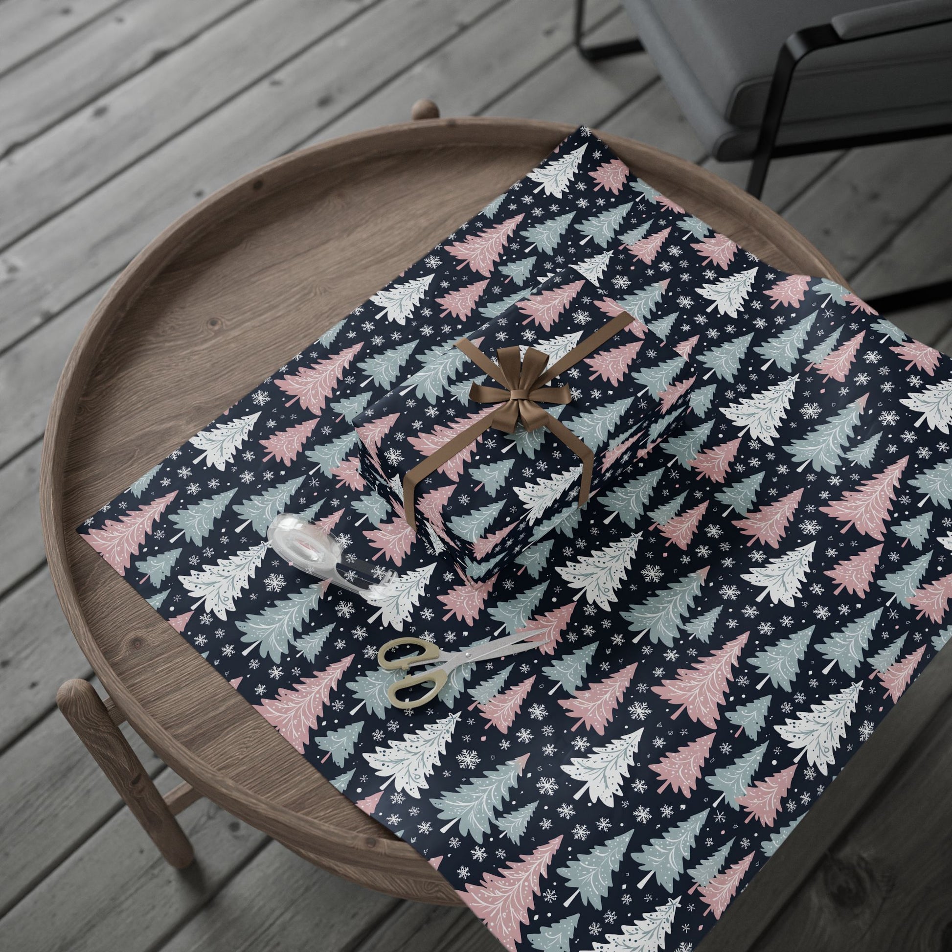 Pink, Blue & White Festive Wrapping Paper