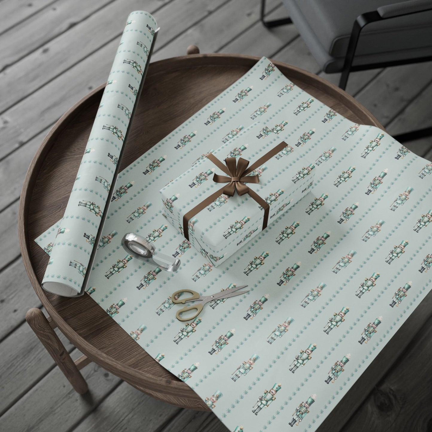 Frosted Regiment – Mint Nutcracker Wrapping Paper