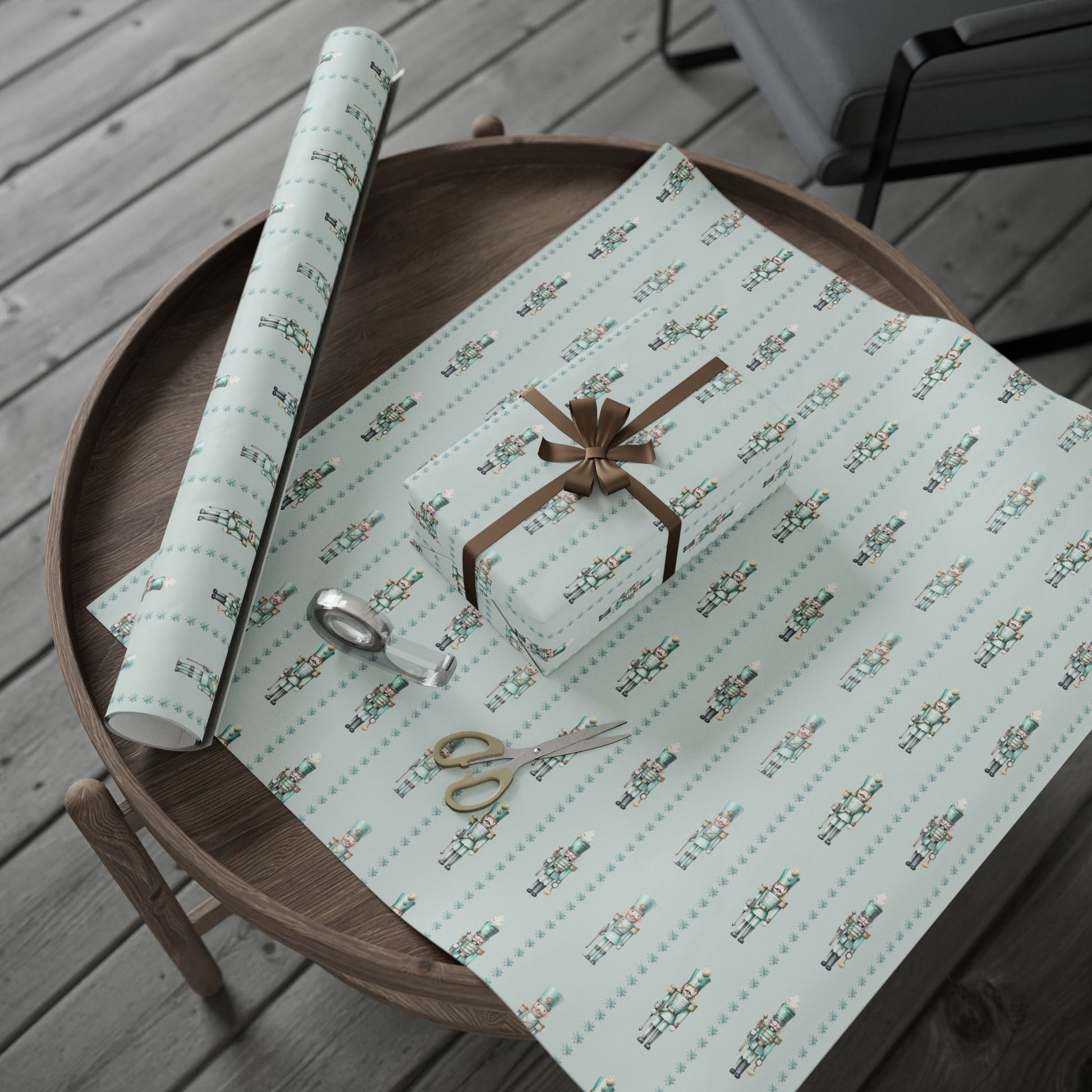 Frosted Regiment – Mint Nutcracker Wrapping Paper