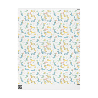 Up, Pup & Away – Balloon Dachshund Wrapping Paper