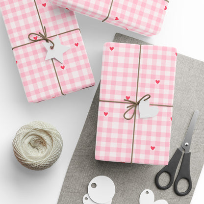 Pink Gingham Wrapping Paper - Lokipawz