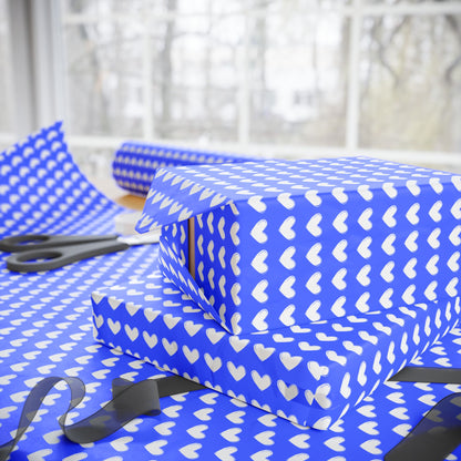 Blue Love Pattern Wrapping Paper