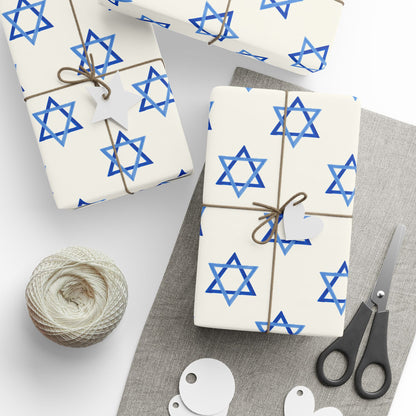 Blue Star of David Wrapping Paper