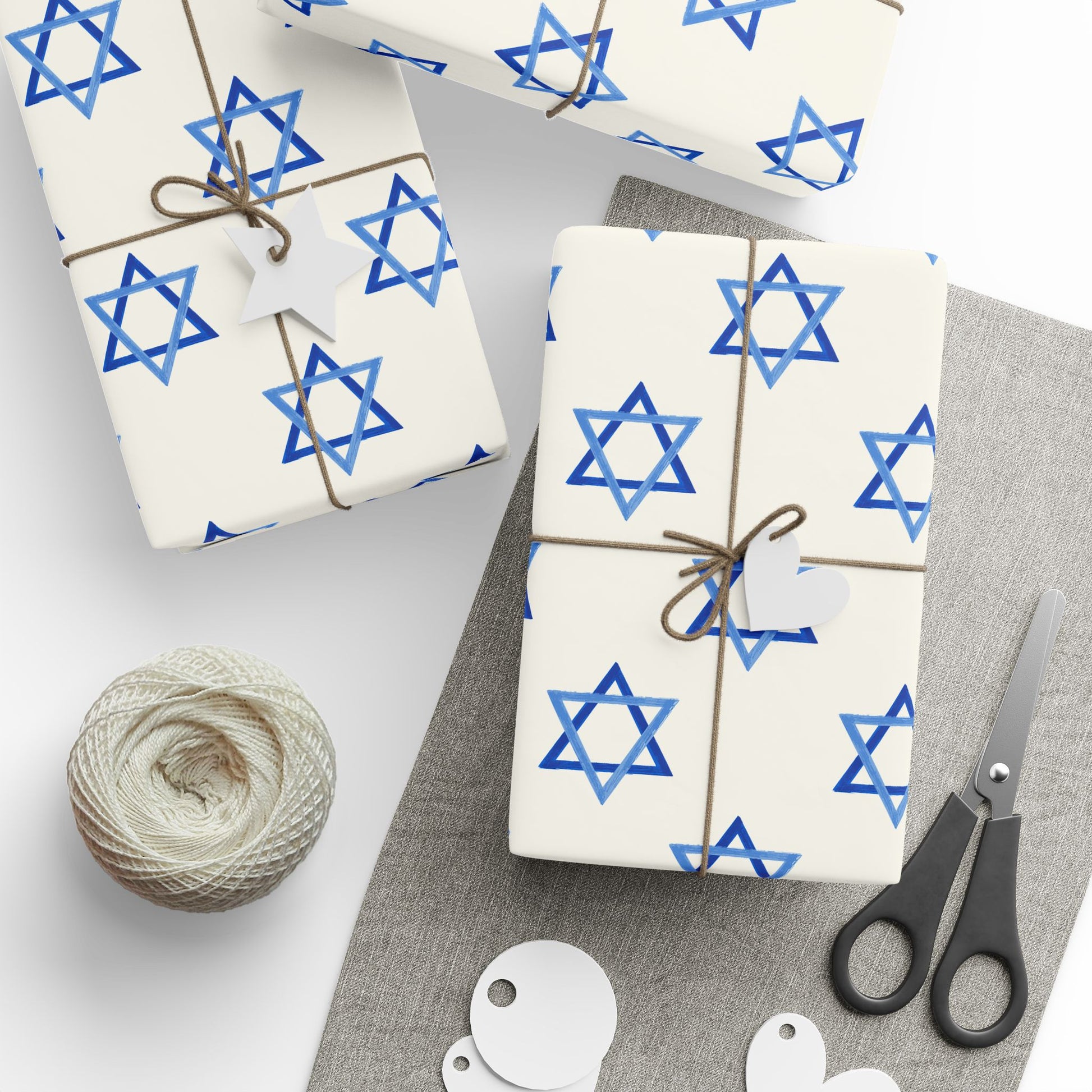 Blue Star of David Wrapping Paper