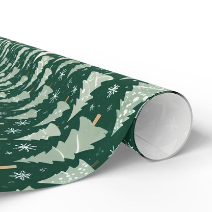 Evergleam Dreams – Snow-Dusted Pine Forest Wrapping Paper