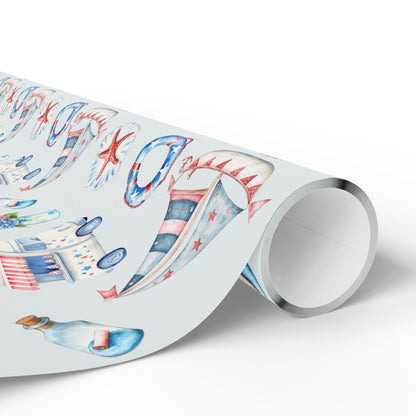 4th of July Nautical Beach Wrapping Paper