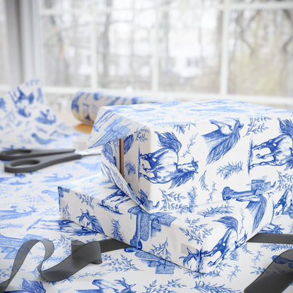Elegant Horse Toile De Jouy Gift Wrap