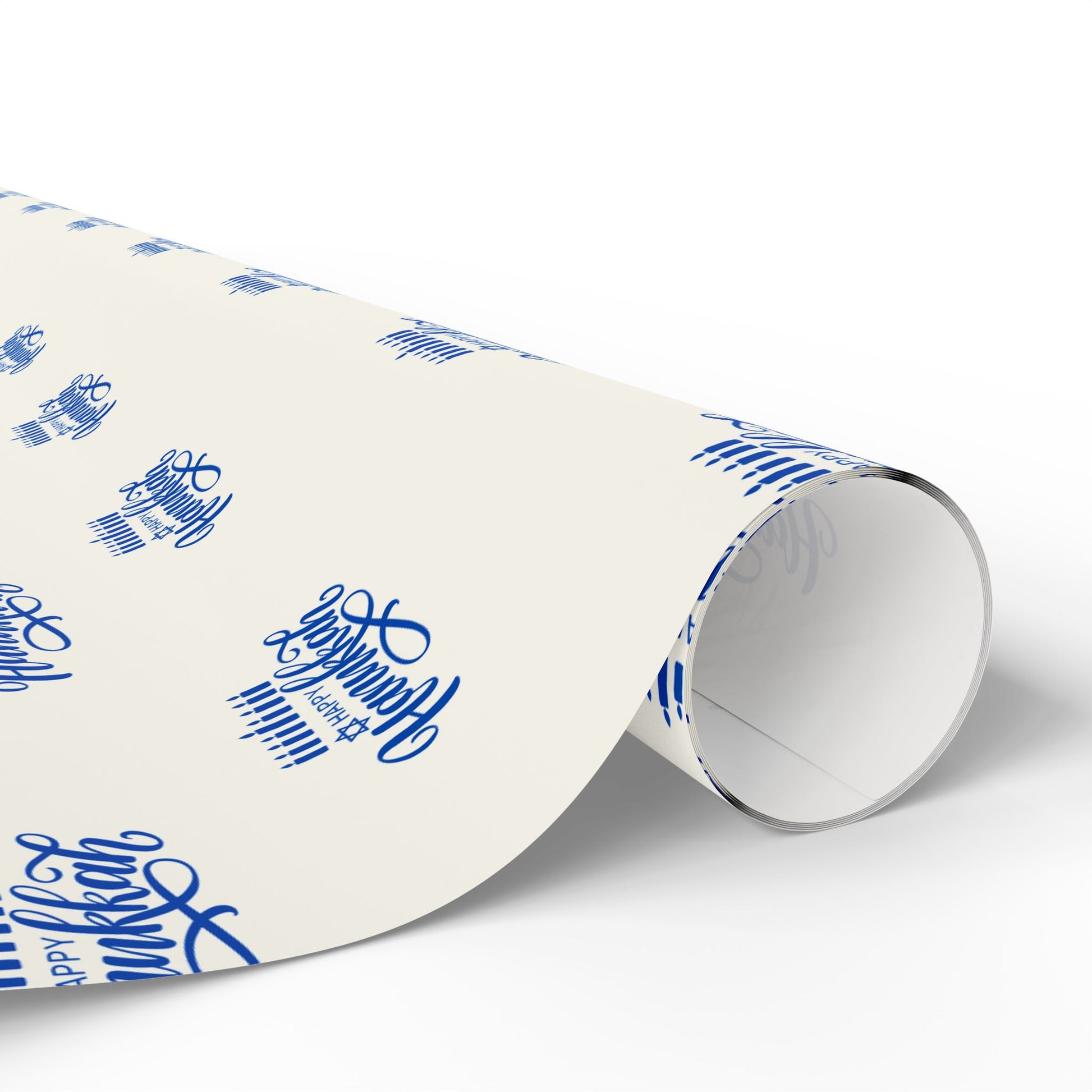 Hanukkah Blue and White Candle Wrapping Papers