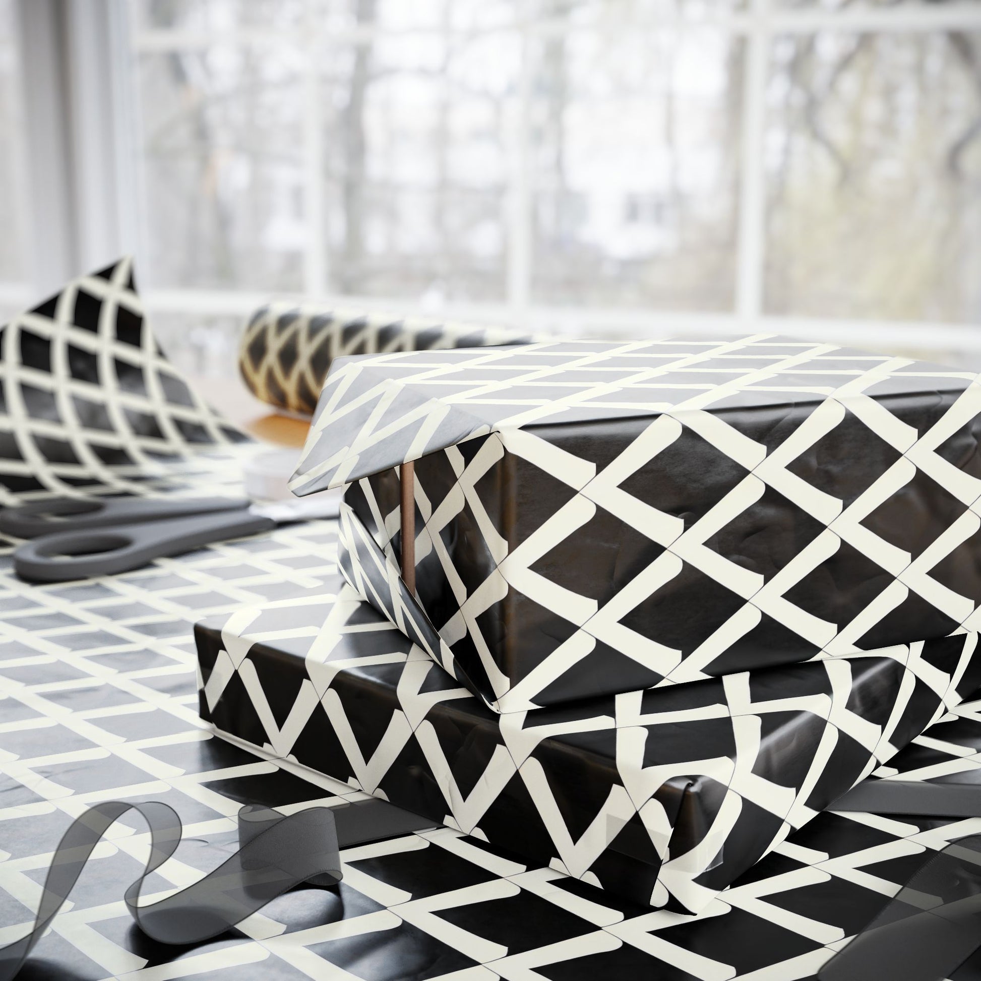 Monochrome Geometric Wrapping Papers