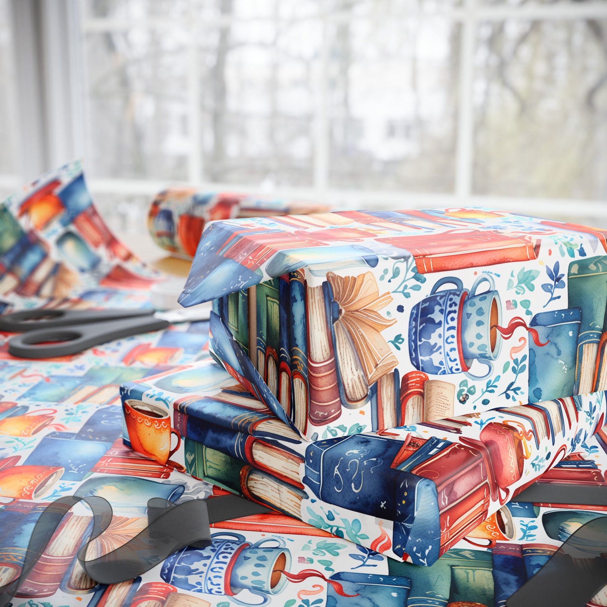 Book Lover Blue Wrapping Papers