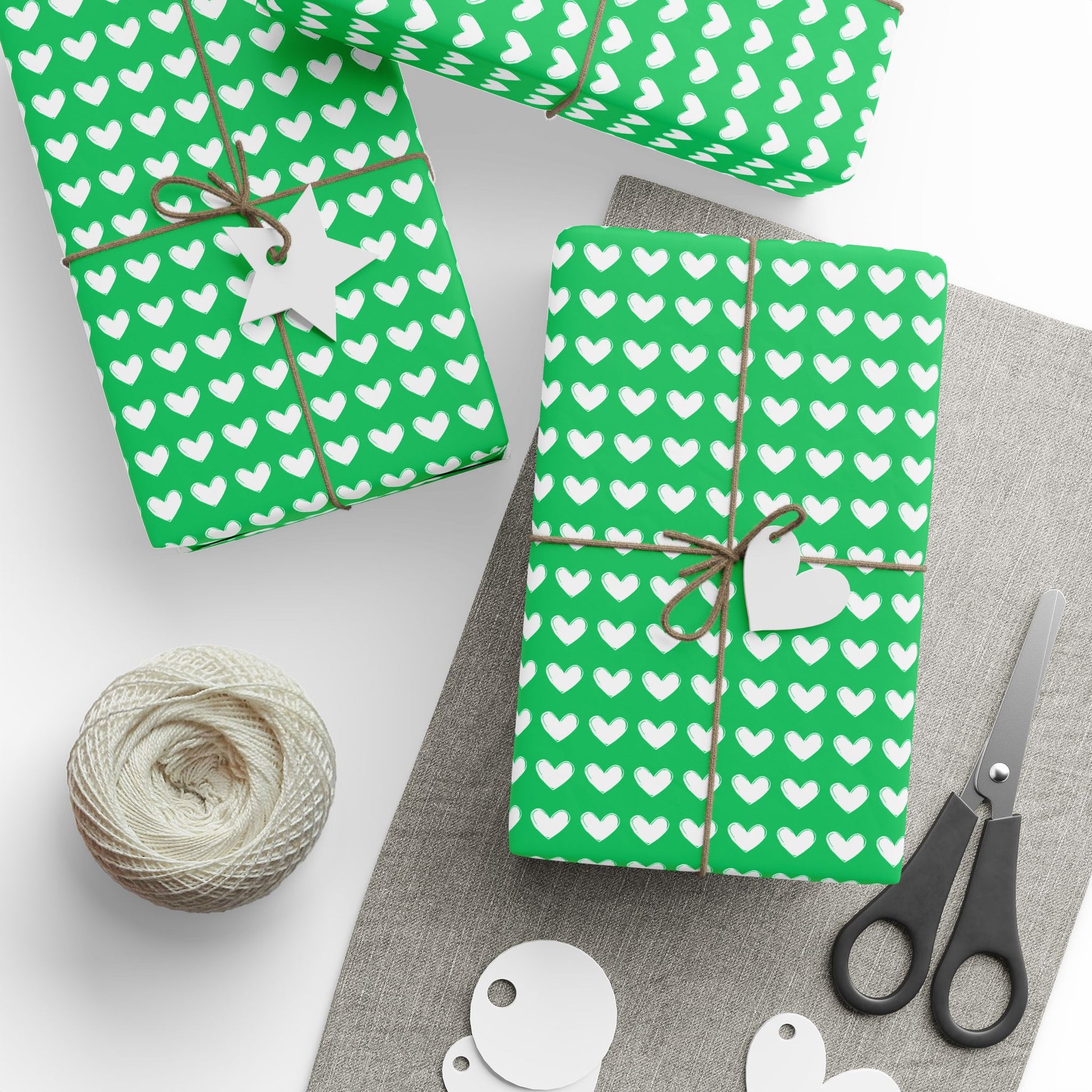 Green Love Hearts Design