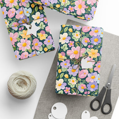 Vibrant Pastel Floral Wrapping Paper