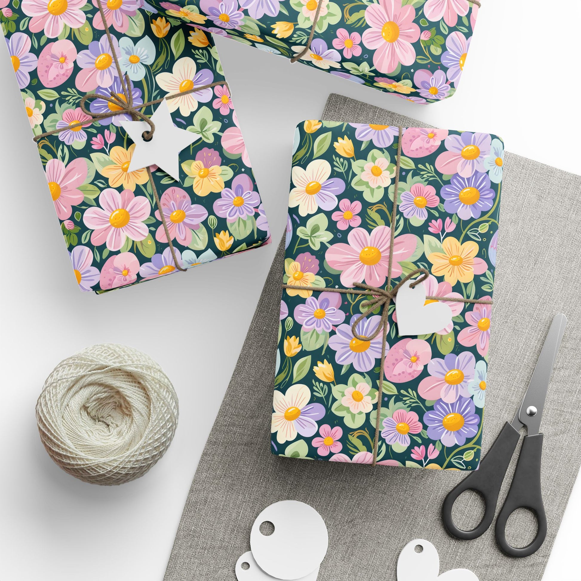 Vibrant Pastel Floral Wrapping Paper