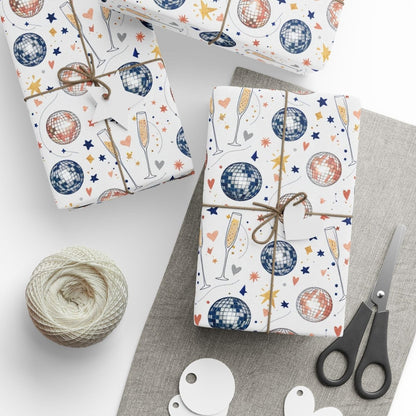 Disco Sips & Midnight Kisses – Martini & Disco Wrapping Paper