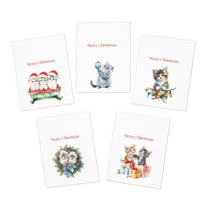 Funny Christmas (Cats - Set 1) Greeting Card Pack | Set of 5 Holiday Cards | Cute & Cheeky Christmas Cards