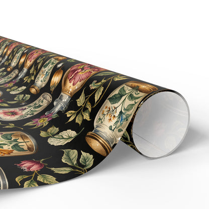 Wrapping Papers - Chic Apothecary Floral Vintage Glass Jar Pattern