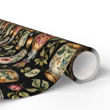 Wrapping Papers - Chic Apothecary Floral Vintage Glass Jar Pattern