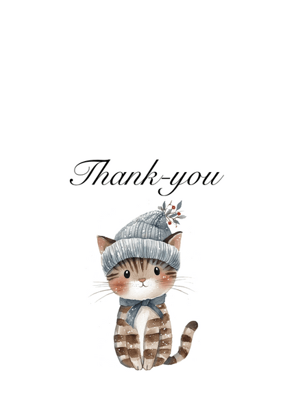 Cat Thank You Cards – 10 Pack | Blank Inside