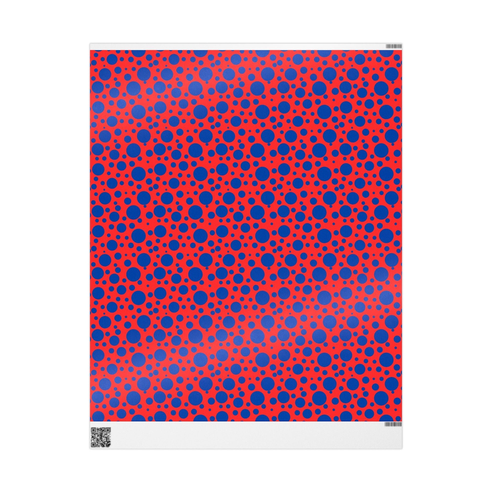 Dot Riot – Bold Blue on Red Modern Wrapping Paper