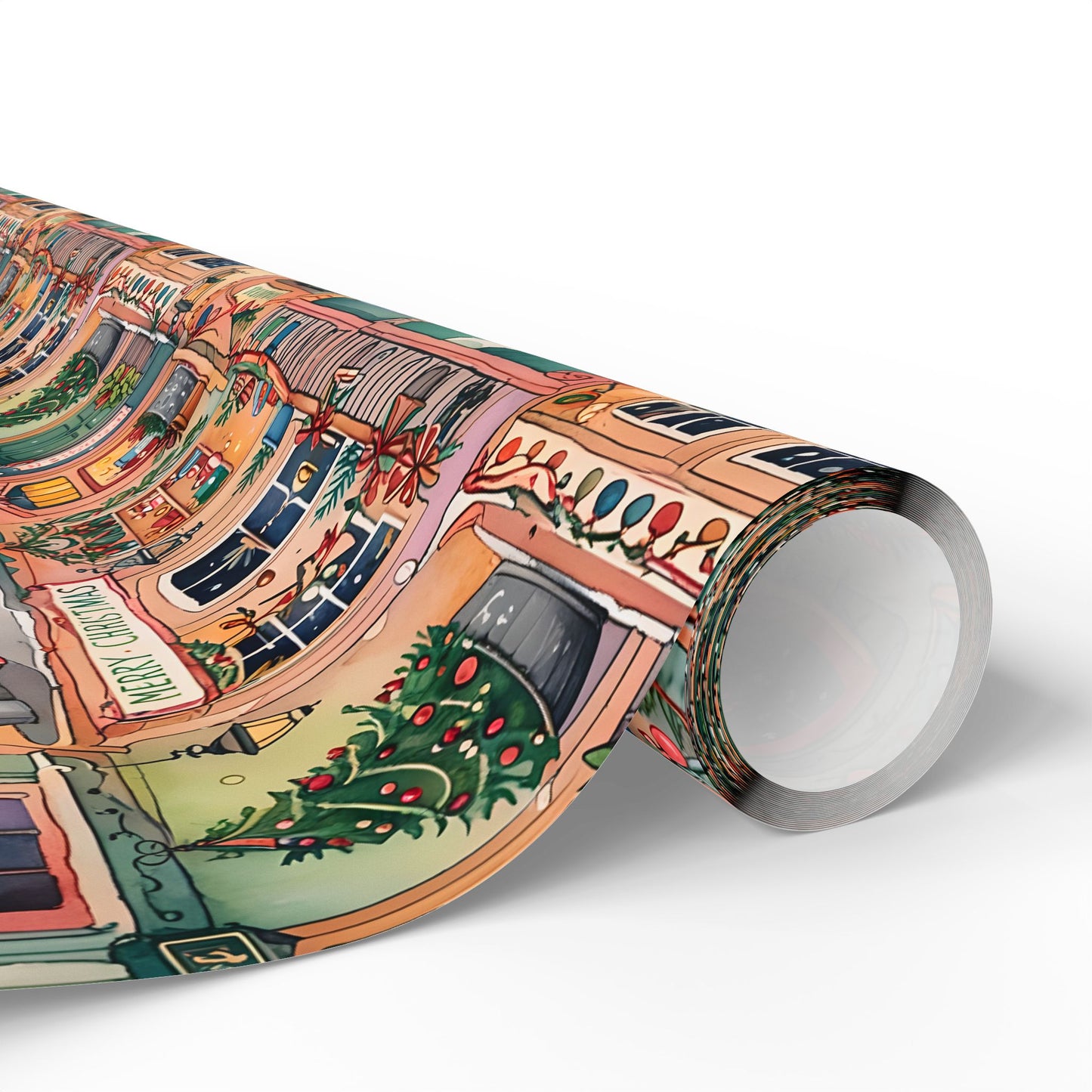 Festive Village Frenzy – Christmas Town Wrapping Paper