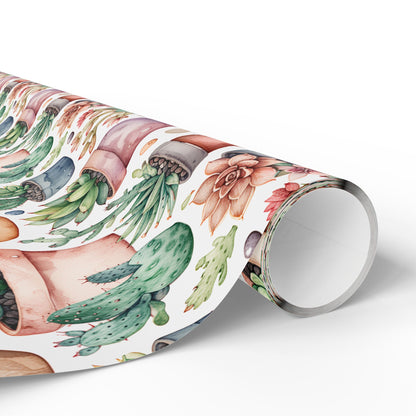 Gift Wrapping Papers with Adorable Succulents