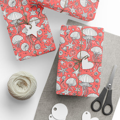 Wrapping Papers - Drift & Flow – Artistic Jellyfish Gift Wrap