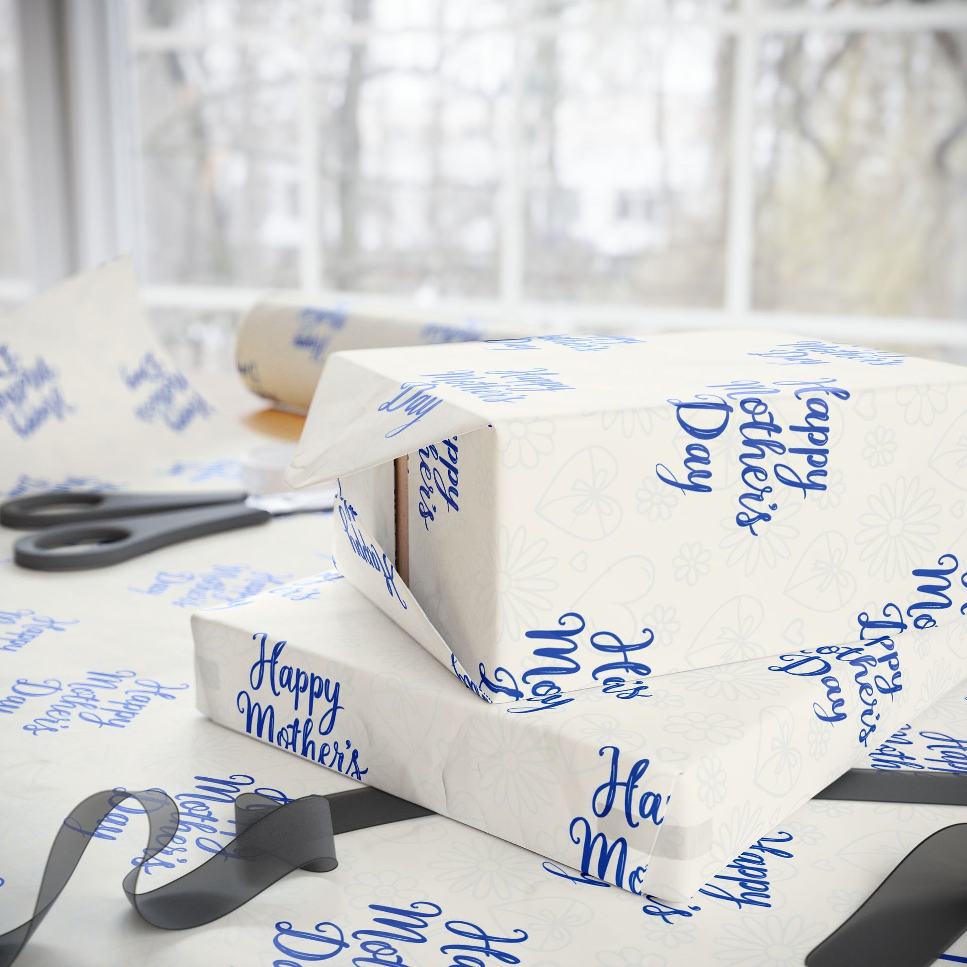 Blue Mothers Day Wrapping Papers