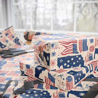Patriotic Wrapping Paper for Celebrations