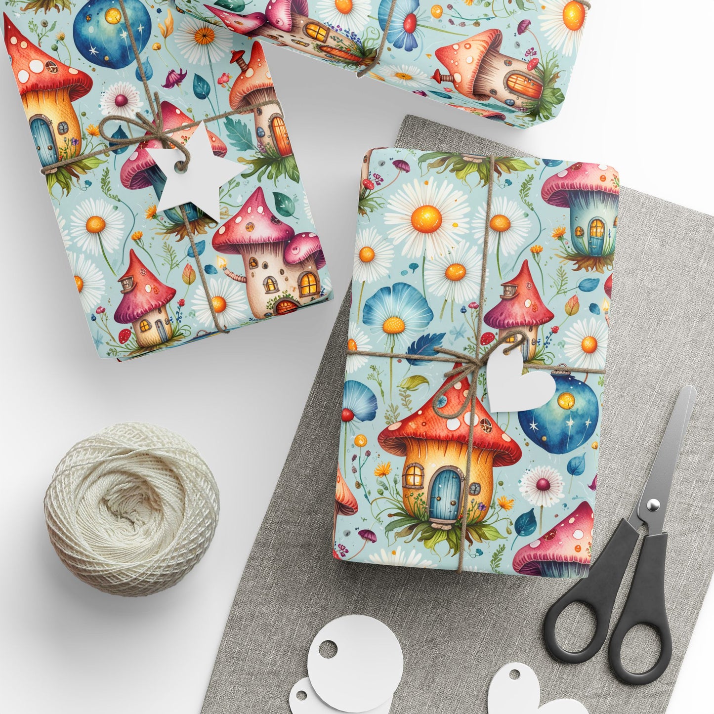 Fairy Mushroom Houses Gift Wrap