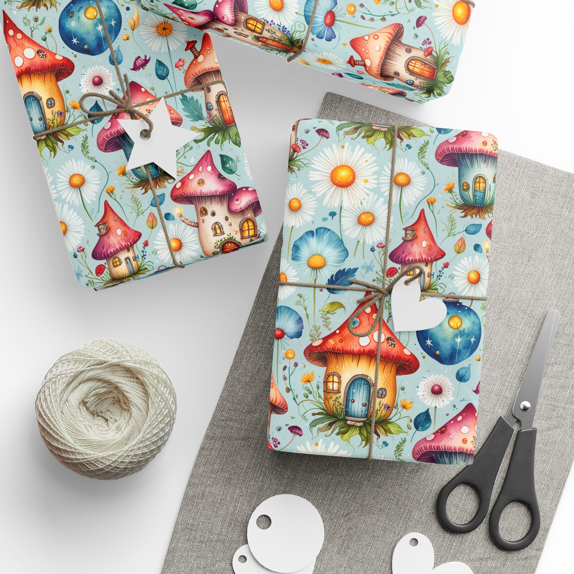 Fairy Mushroom Houses Gift Wrap