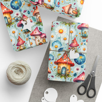 Fairy Mushroom Houses Gift Wrap