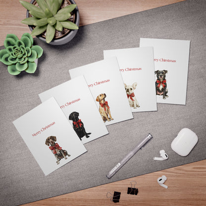 Funny Christmas (Dogs - Set 2) Greeting Card Pack | Set of 5 Holiday Cards | Cute & Cheeky Christmas Cards