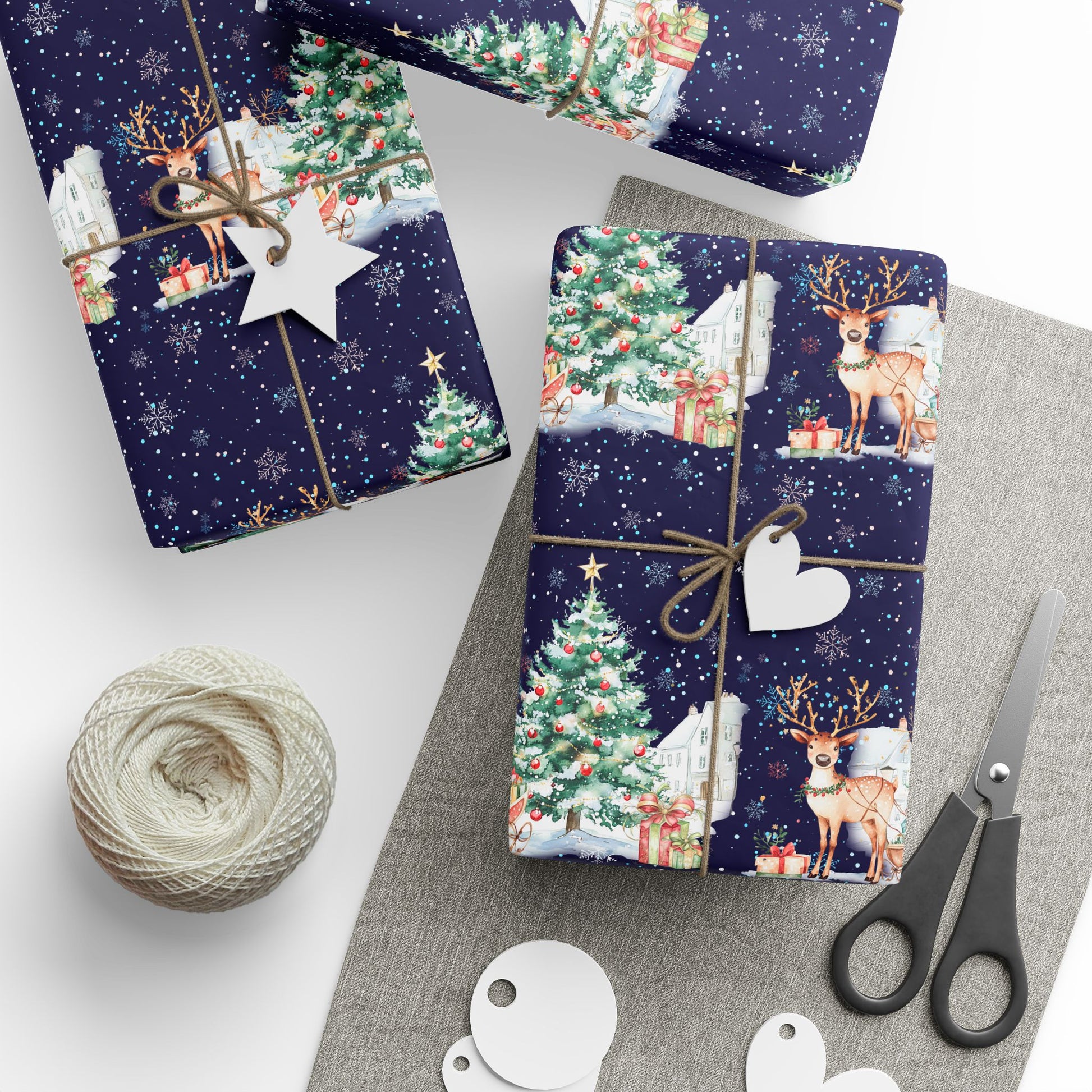 Merry Manor & Reindeer Magic – Luxe Holiday Wrapping Paper