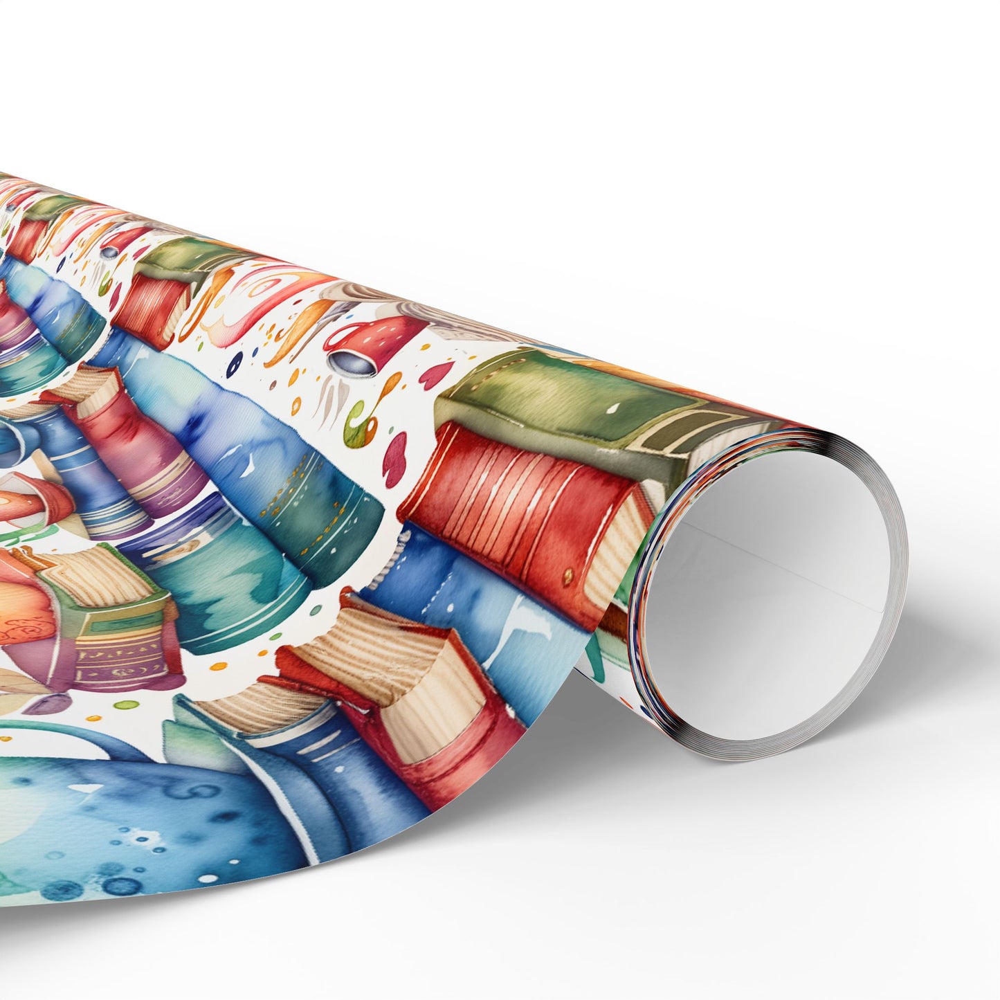 Book Lovers Orange Wrapping Paper