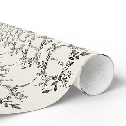Mrs. & Mrs. Black and White Wrapping Paper Roll