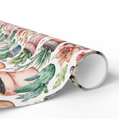 Gift Wrapping Papers with Adorable Succulents
