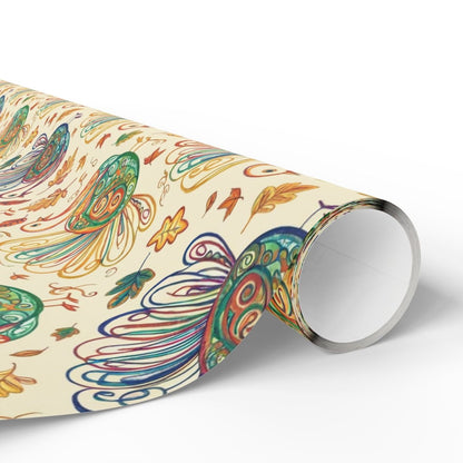 Gobble Glow & Autumn Swirls – Whimsical Turkey Wrapping Paper