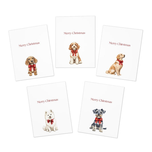 Funny Christmas (Dogs - Set 1) Greeting Card Pack | Set of 5 Holiday Cards | Cute & Cheeky Christmas Cards