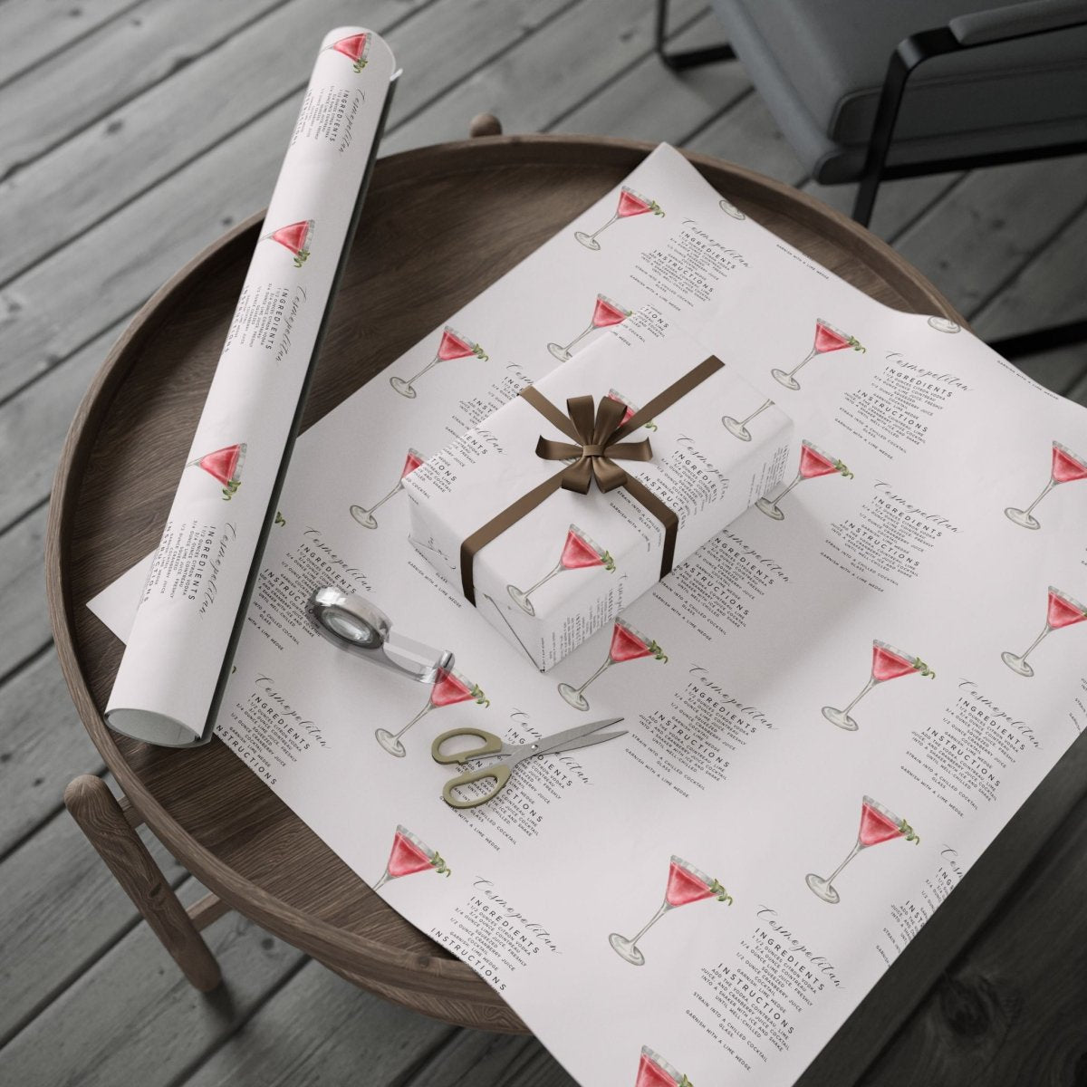 Cosmopolitan Cocktail Wrapping Paper